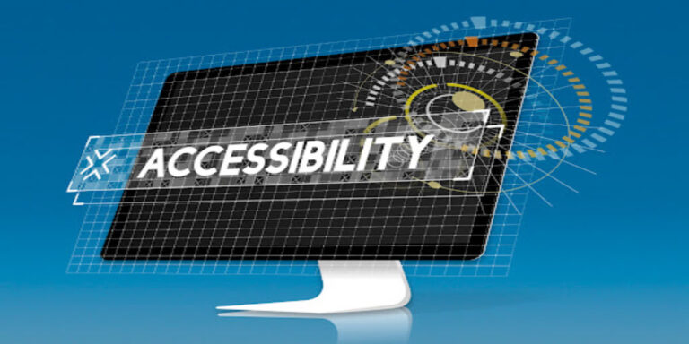 2D image of a computer monitor with the word 'Accessibility' displayed in capital letters.